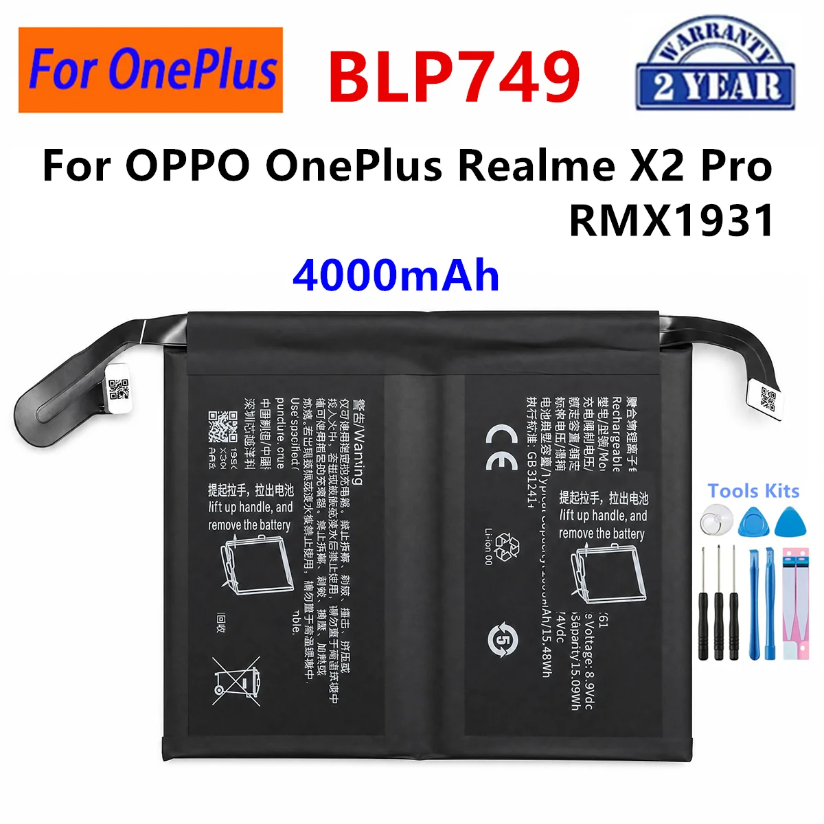 BLP749 BLP875 BLPC69 BLPB95 Battery For OPPO OnePlus Realme X2 Pro/Q3S/V23 Realme GT Neo/ GT 7 Pro/Note 60 70 Realme Q5/Neo 7 SE
