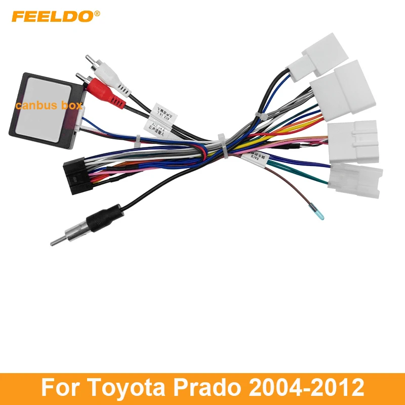 

FEELDO Car Stereo 16pin Wiring Harness For Toyota Prado/Sienna/Sequoia/Tundra/RX330/RX300 Audio Wire Adapter