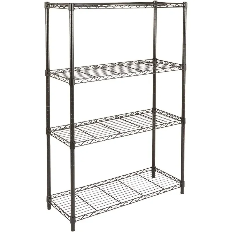 4-Shelf Adjustable Heavy Duty Steel Wire Rack Storage Shelving Organizer for Kitchen, Garage, 36