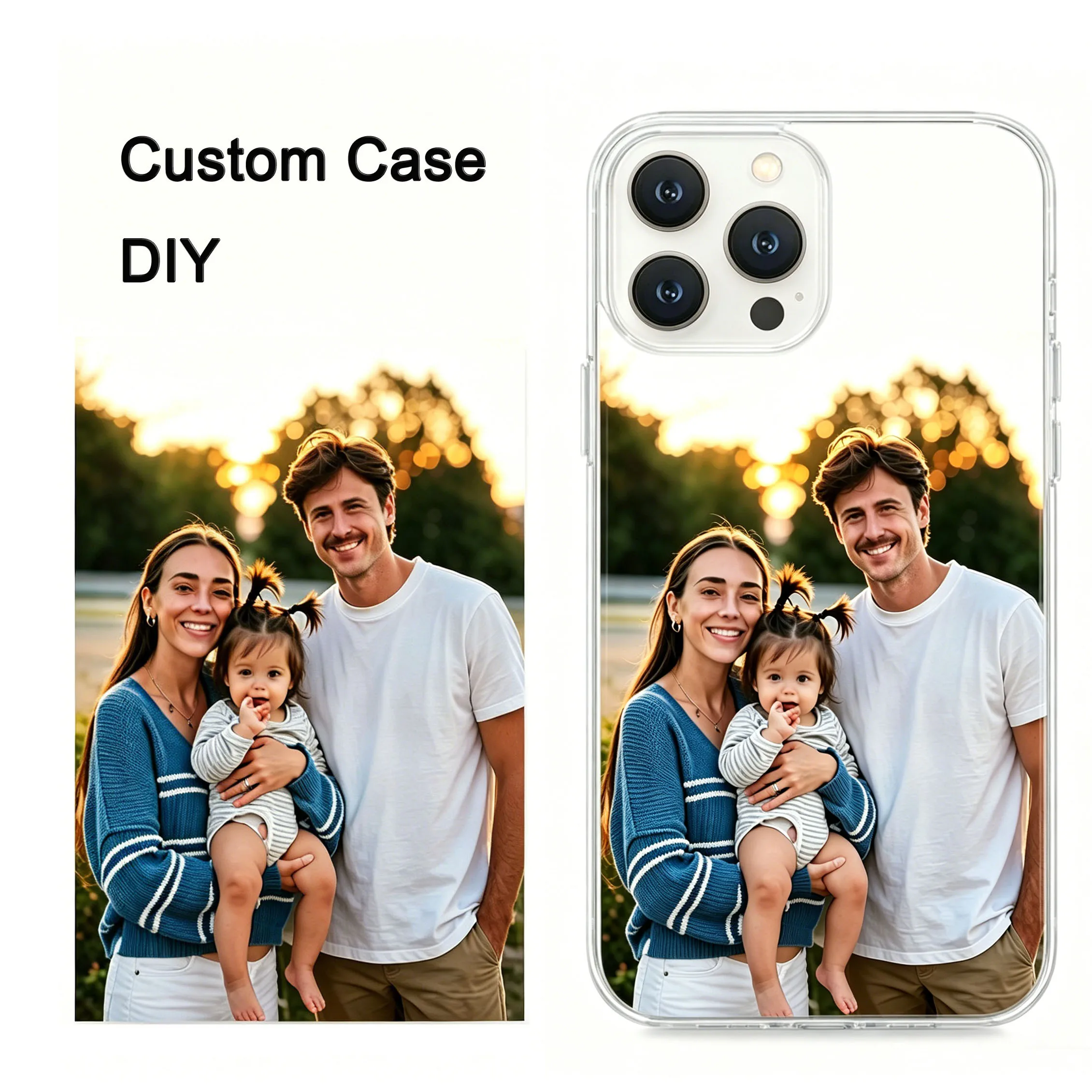 Customized Case For iPhone 17 Air 16 15 14 13 12 11 Pro Max Mini 6 7 8 Plus 16E X XS XR SE Transparent Phone Case Personalized