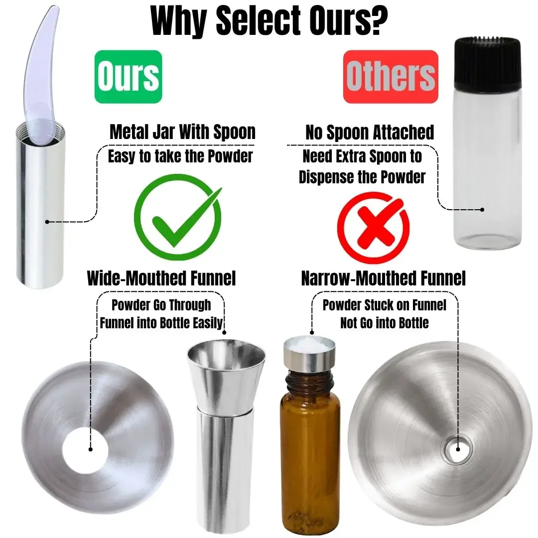 Portable Spice Grinder Kit With Storage Box Aluminum Vials Funnel Perfect For Travel Camping Home Kitchen