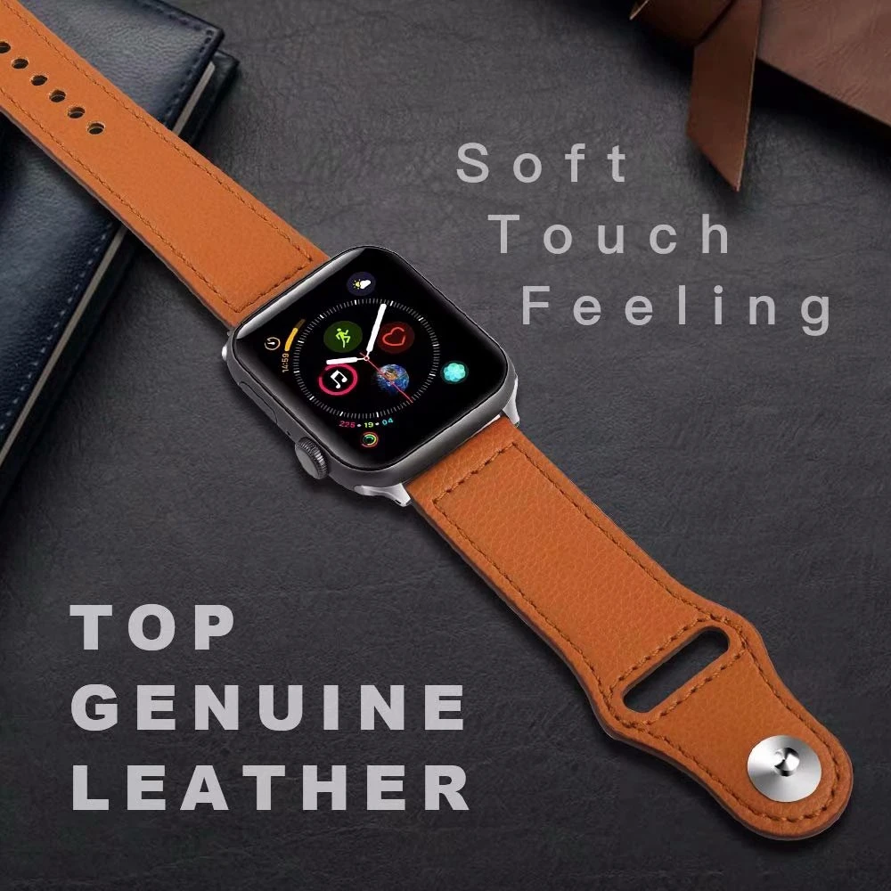 1948 per Apple Watch Strap】Apple Watch Series 7 6 se 5 4 3 2 1 cinturino in vera pelle per iWatch Smart Watch accessorio
