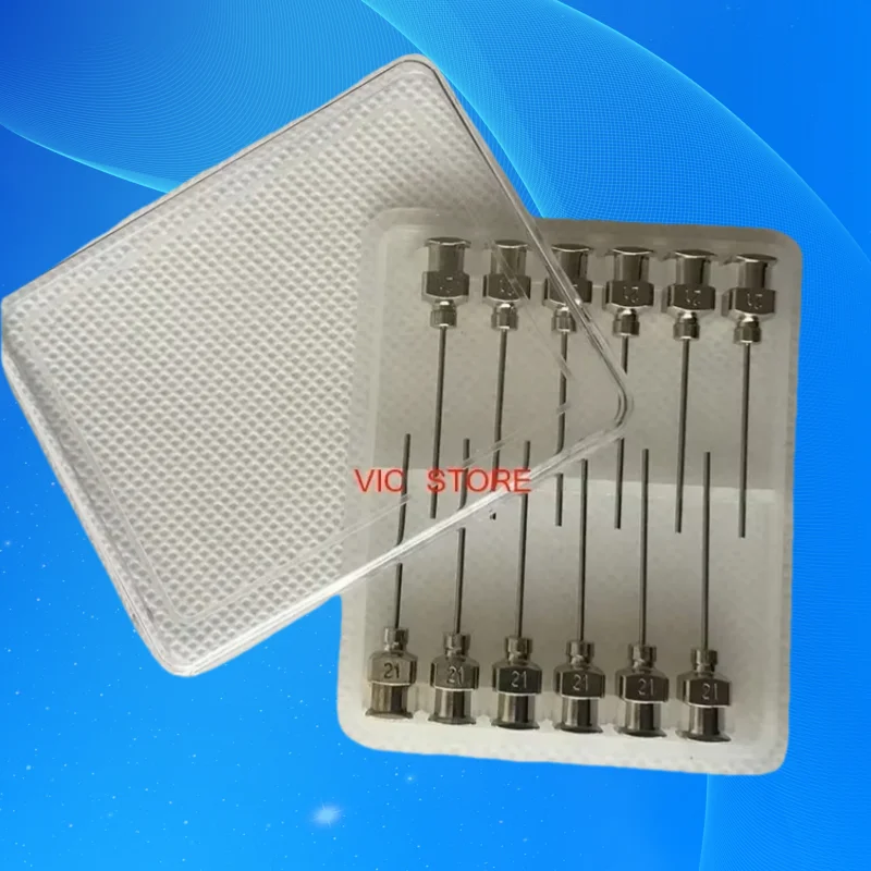 Free Shipping 12 Pcs 1 Inch Tip 21G Blunt Stainless Steel Dispensing Needles Syringe Needle Tips Glue Dispenser Needle