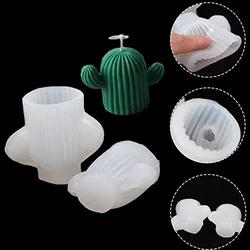 Small 3D Cactus Candle Mold DIY Gypsum Soap Aromatherapy Silicone Mold Creative Desktop Ornaments Production Materials