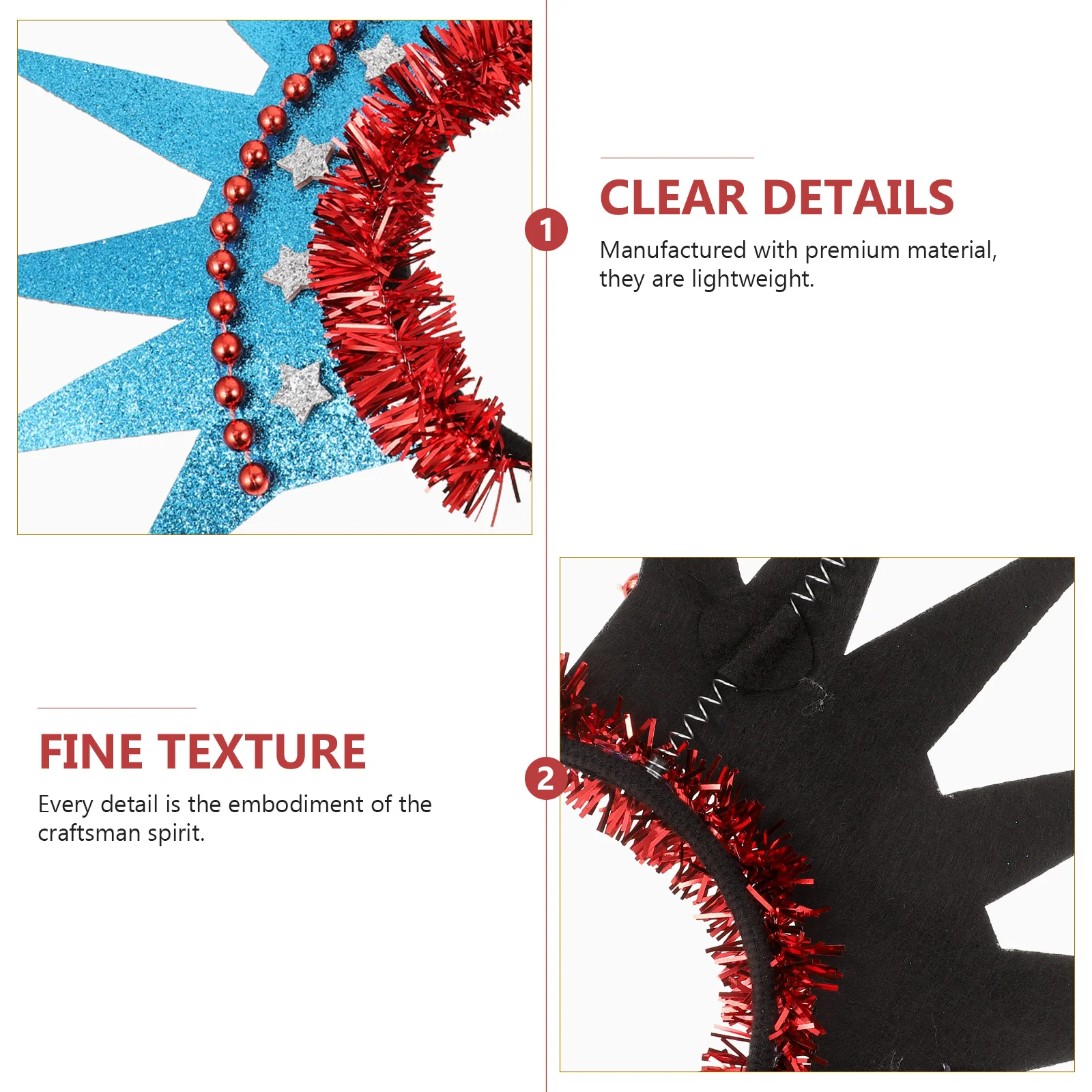 

2pcs Crown Headdress Accessories Lightweight Party Headwear Funny Atmosphere Statue Design Eye-Catching Photo Props Performance