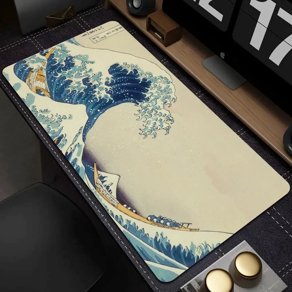 

Mousepad Japan Art Great Waves Rubber Mouse Pad Lock Edge Playmat Non-Slip Office Computer Mice Pads Table Gaming Accessories