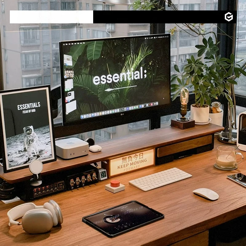 Z3‑Pro Modular Solid‑Wood Monitor Riser, Ergonomic Desktop Computer Screen Stand, Desk Organizer for Home Office Workspace
