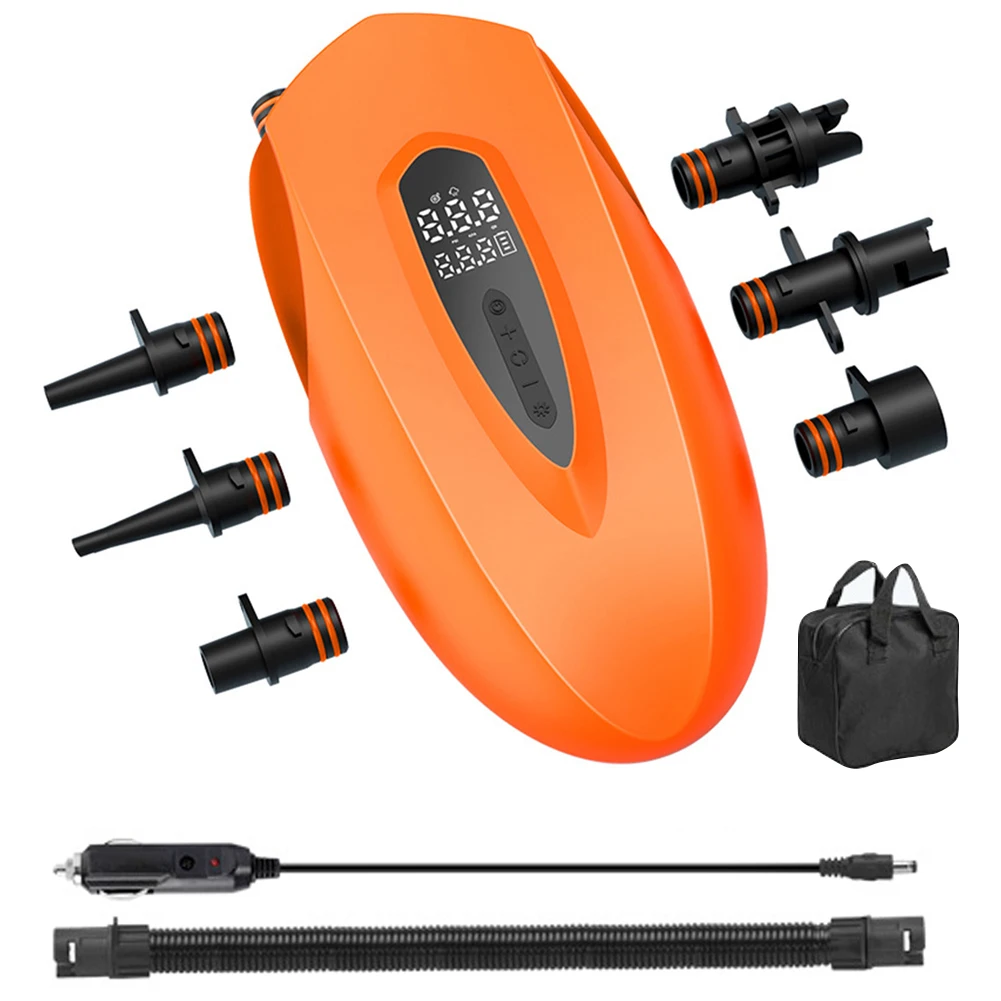 

Беспроводной воздушный насос с ЖК-дисплеем, электрический насос для накачивания шин с фонариком, электрический воздушный насос для резиновых лодок, надувных лодок