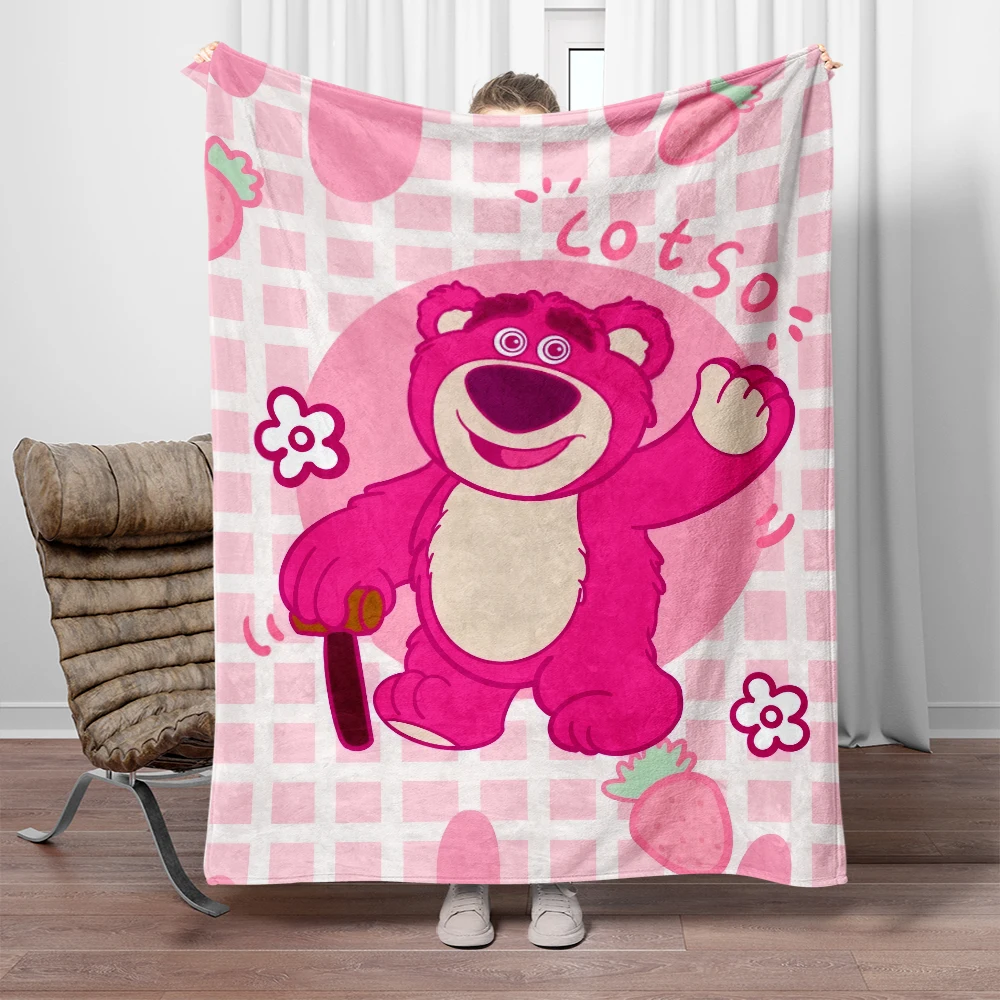 Lotso cute blanket to keep warm Toy Story birthday gift to keep warm blanket super cute blanket Portable Anti-Pilling Picnic