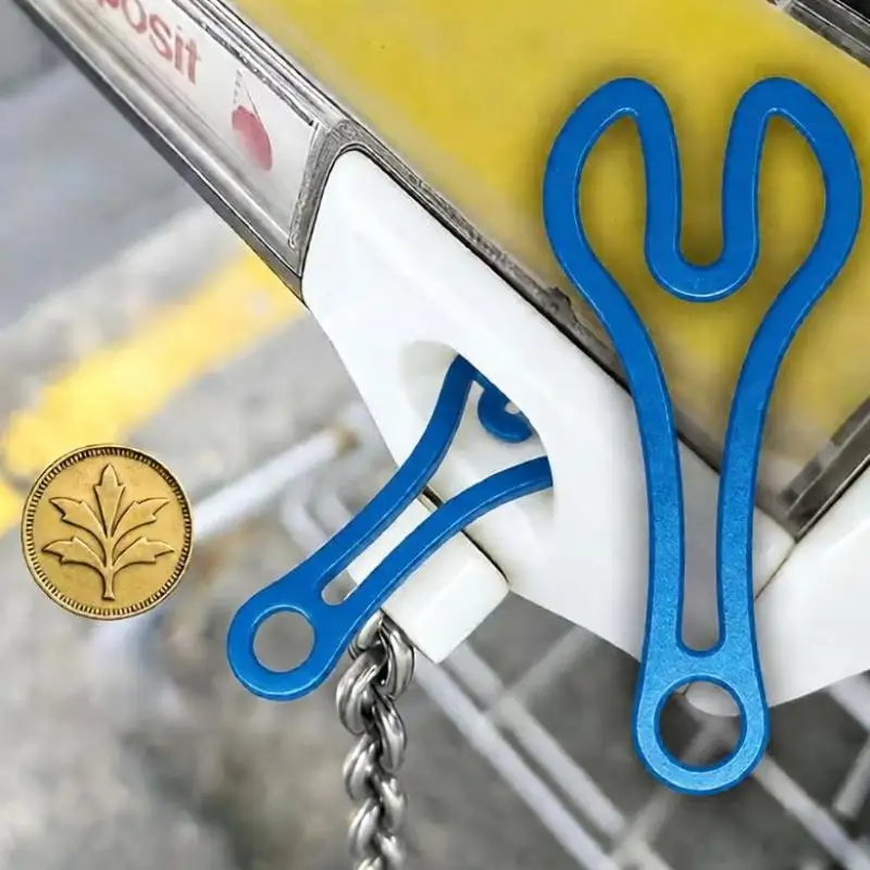 2Pcs Shopping Cart Token Keychain - Supermarket Trolley Unlocking Tool, 3D Plastic,Portable & Reusable, Compact Sturdy Design
