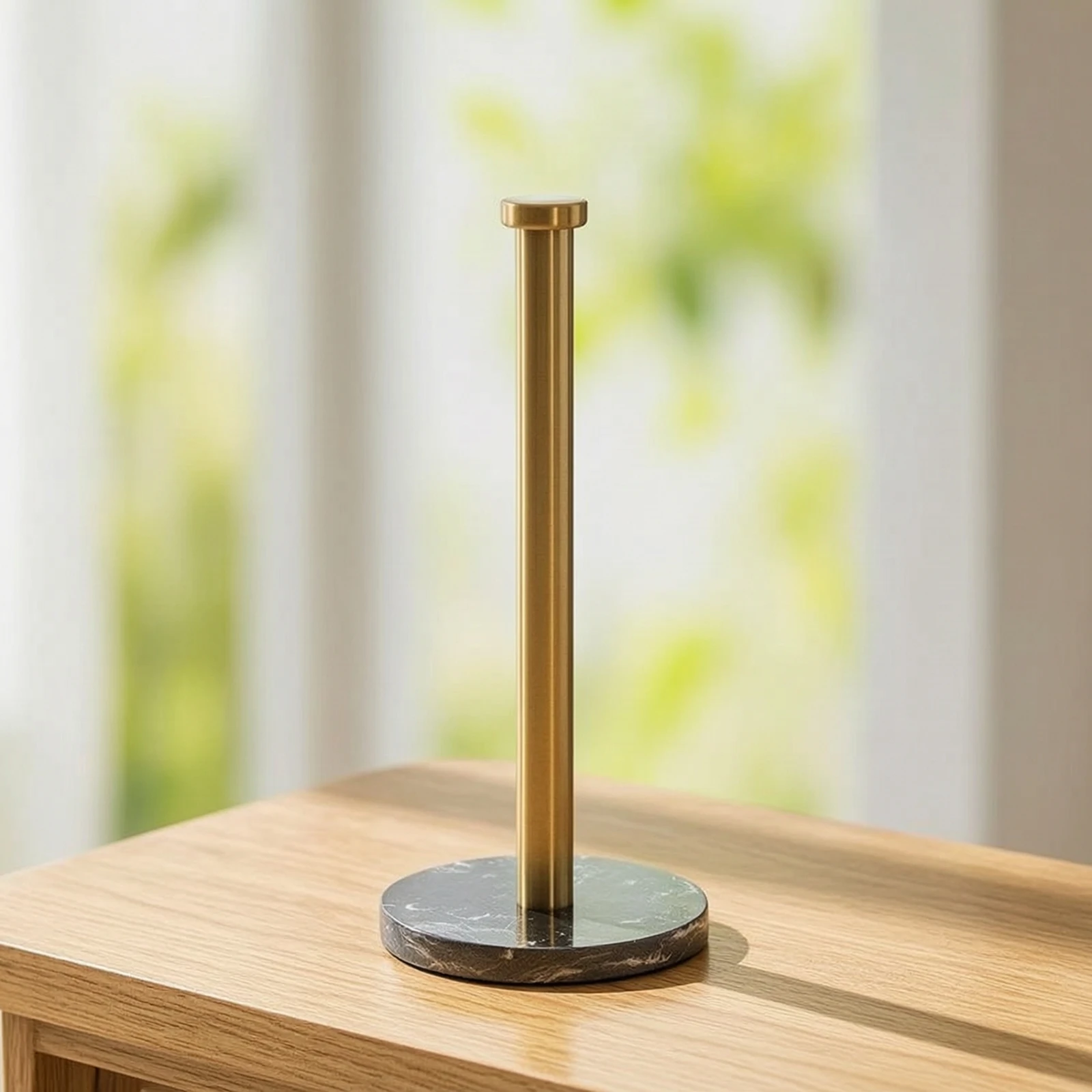 Paper Towel Holder with Marble Base Heavy-Weighted Countertop Paper Towel Holder Organizer Non-Slip Sturdy for Kitchen Counter