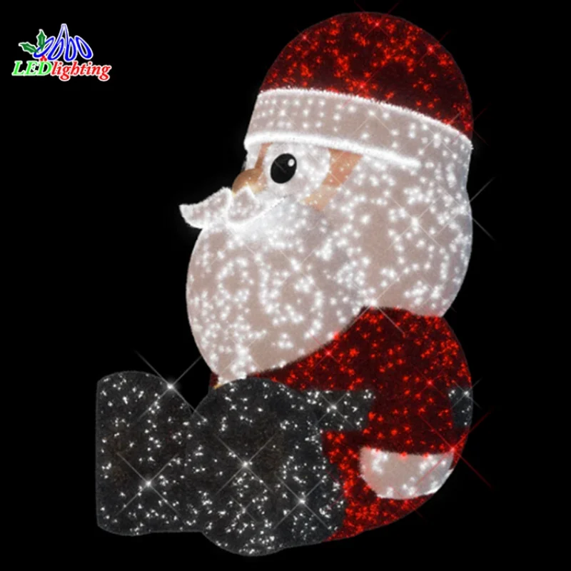 

Custom. outdoor LED led motif 3D Santa Claus motif lights