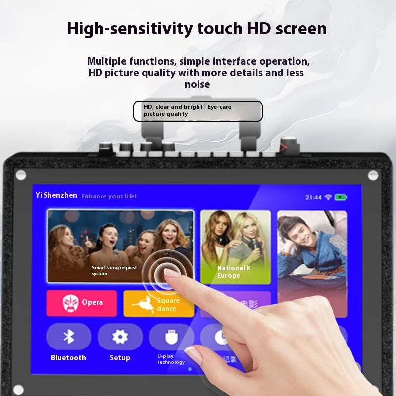 All-In-One Home Karaoke Machine Touch Screen Battery Family-friendly KTV Outdoor-ready IPX4 Waterproof Small Trolley Speaker image 3