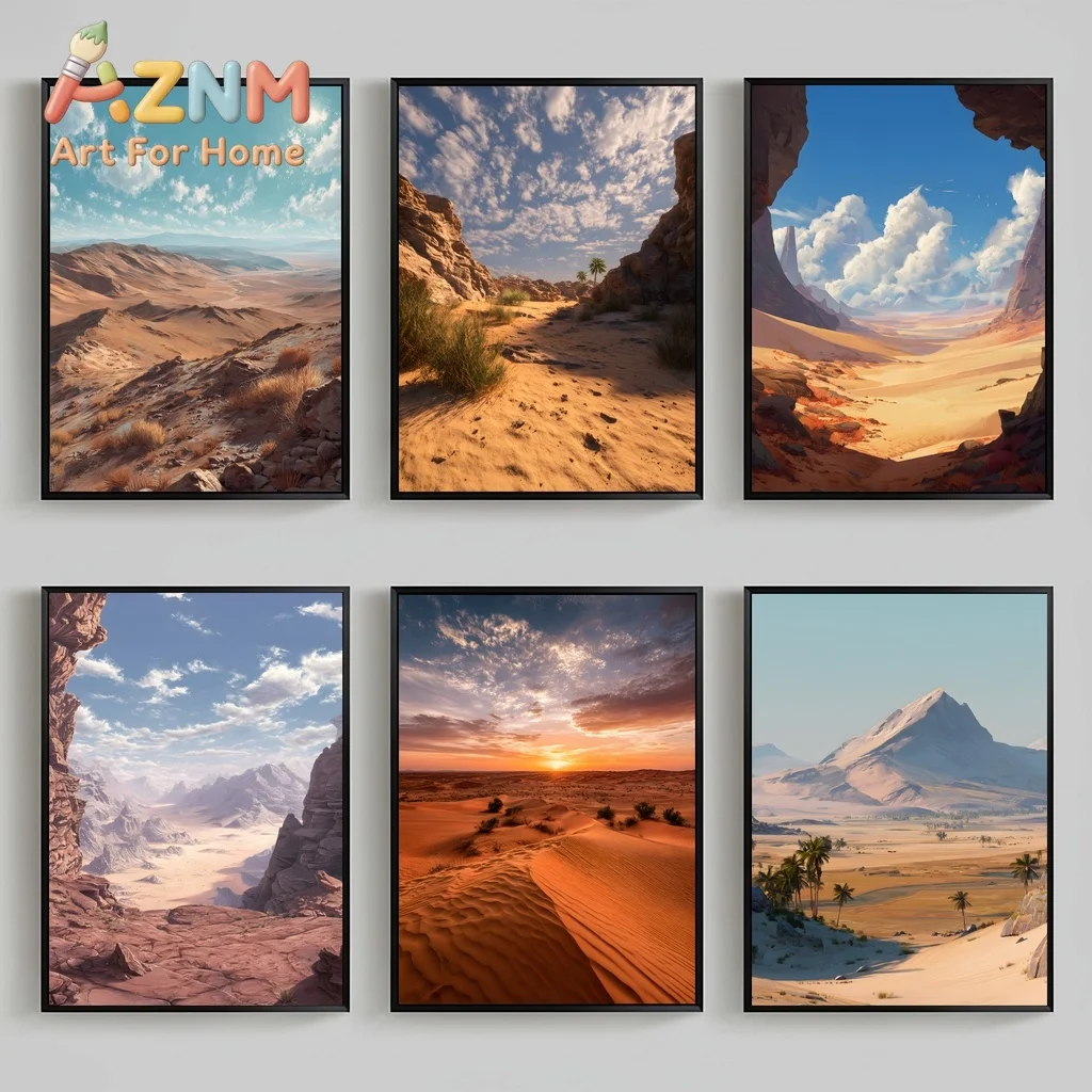 Landscape Wall Art Desert Stunning Landscape Canvas Painting Modern Style Poster Prints Living Room Wall Decor