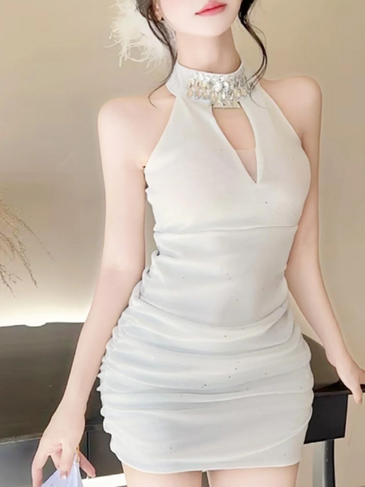 

Sexy Pure Desire Heavy Embellied Diamond Nelace Ladylike Slim Fit Dr Waist Cinching High End Feeling Body Contouring Gown