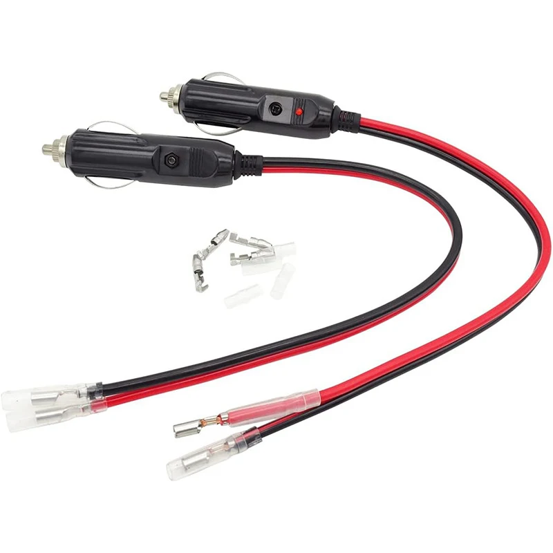 1/2Pcs Car Fused Cigarette Lighter Male Plug Replacement 12V Cigarette Lighter Cord For Tire Inflator Air Pump