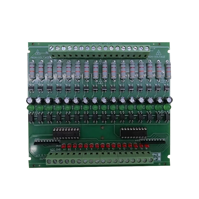 220V Optocoupler Isolation Module/16 Channels 220V Detection Module/ AC Power Detection/Card Guide Rail