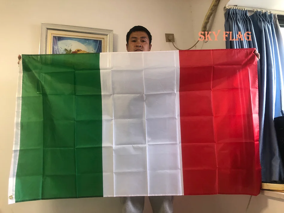 Bandera de Italia de poliéster verde blanco y rojo para decoración - imagen 5