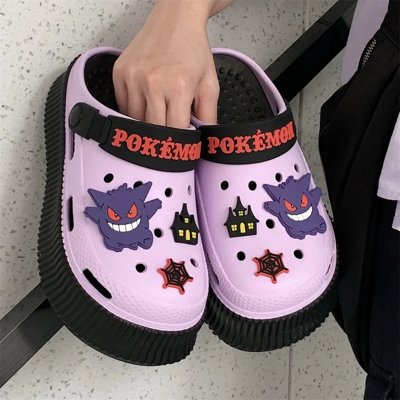 PokéMon Gengar Anime Cave Shoe Women In Summer Thick Soled Ins Trendy And Personalized Internet Celebrity Cool Dragging Shoe