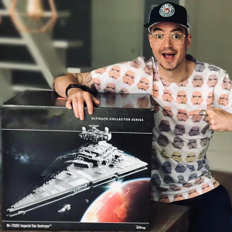New75252 Stormtrooper Imperial destructor de estrellas Cruiser Galacy Starfighter nave espacial sombre nave espacial ladrillo regalos de navidad