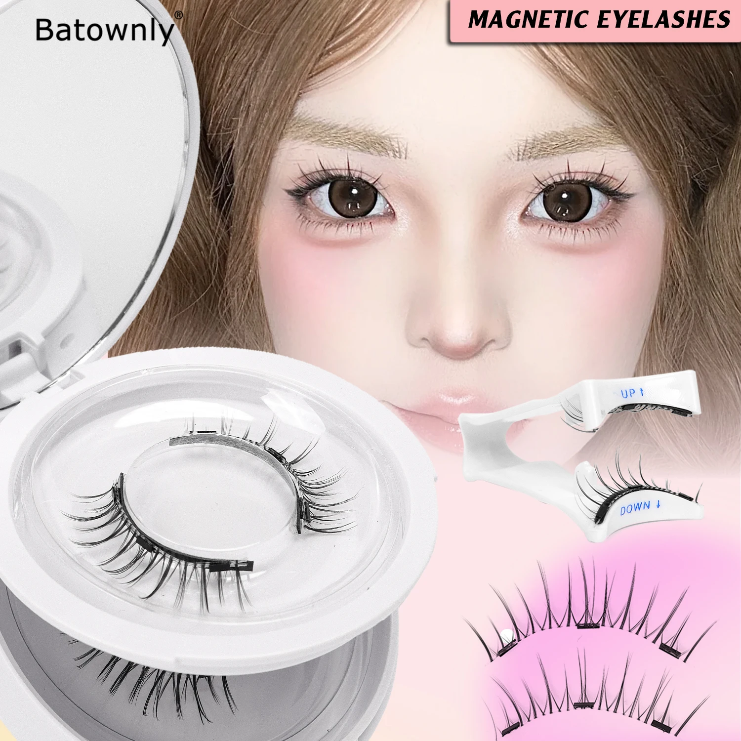 Anime Cosplay Lashes - 2 Çift Manyetik Kirpik, Doğal Görünümlü
