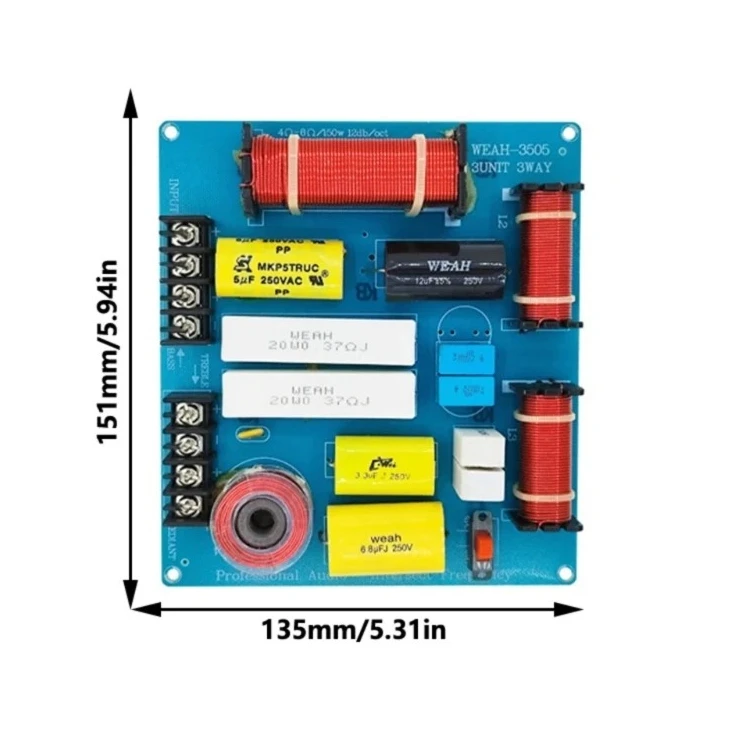 2 قطعة وحدة مقسم تردد المرشح المتقاطع D2RC لوحة مقسم مكبر الصوت ثلاثة أضعاف Altos باس 3-قناة صوت عالي الطاقة #1