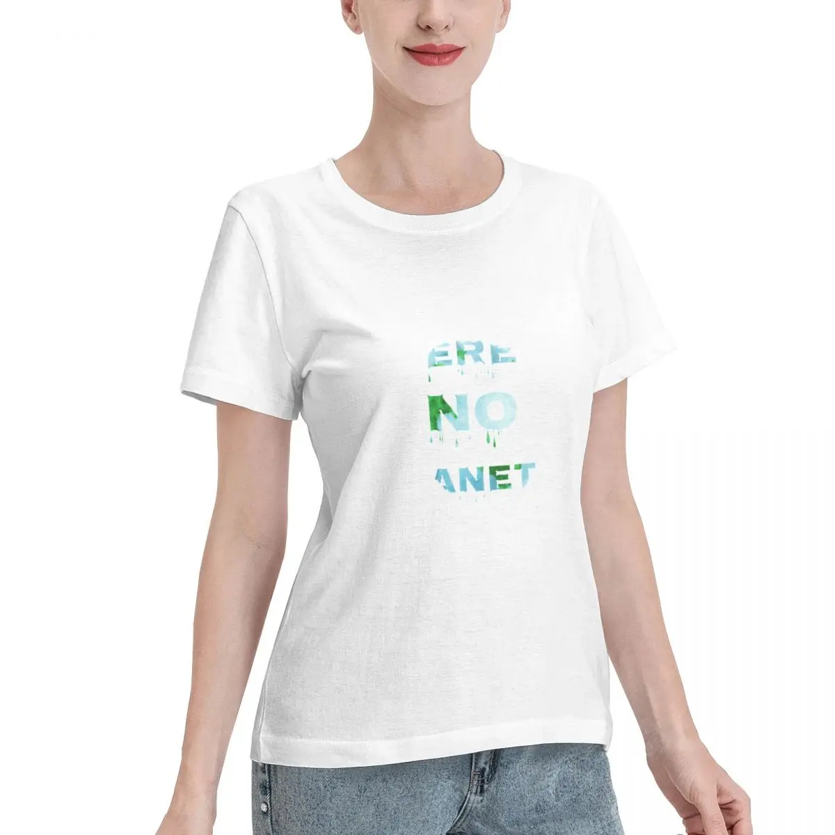 Washable There Is No Planet B Climate Change Women's T-shirt Oversized Soft Skin Friendly Top