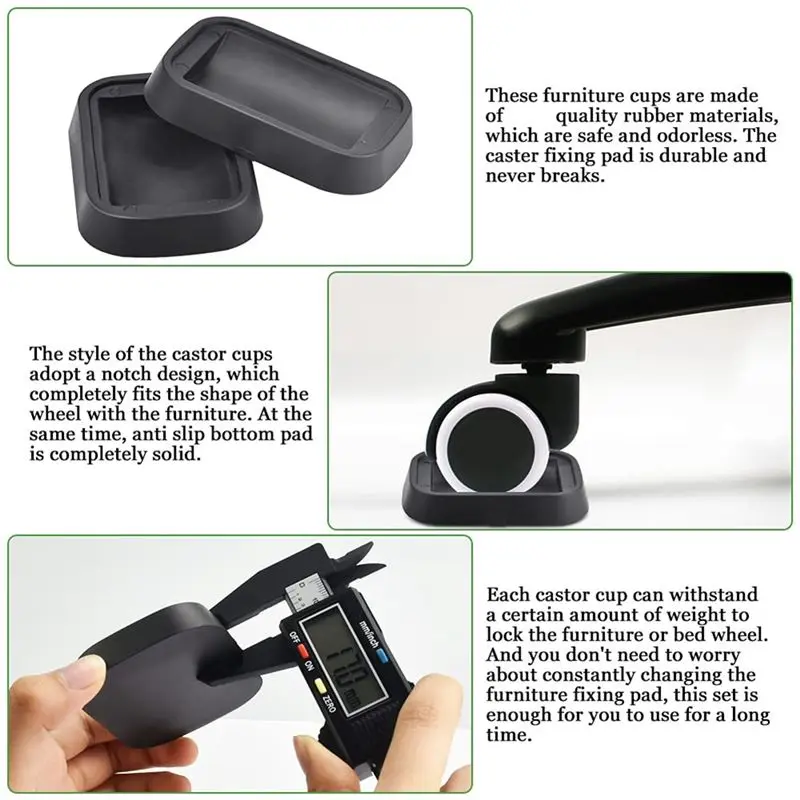 MOPHE-5Pcs عالمي بسيط التركيب كرسي الكمبيوتر البراز عجلة السرير، سدادة والأثاث سدادة أكواب العجلات #5