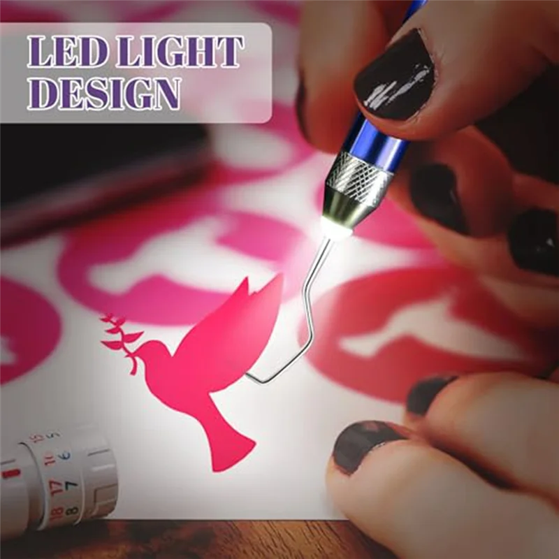 

AEE8-LED Weeding Tool For Vinyl And Lightweigh Vinyl Weeding Tool For Removing Small Vinyl Sheets DIY