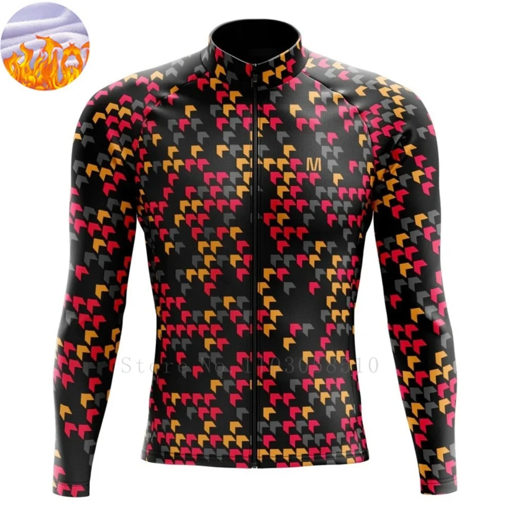 

Мужская термозимняя велосипедная куртка с флисовой подкладкой, Джерси с длинными рукавами, ветрозащитная одежда для бега и верховой езды Ciclismo Mtb, одежда для велоспорта