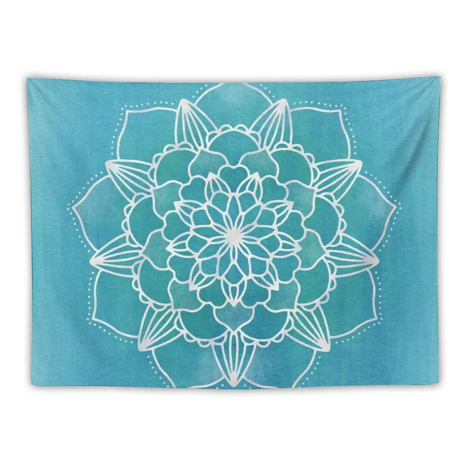 

New Aqua Blue Flower Mandala Tapestry Bedrooms Decorations Decorative Paintings