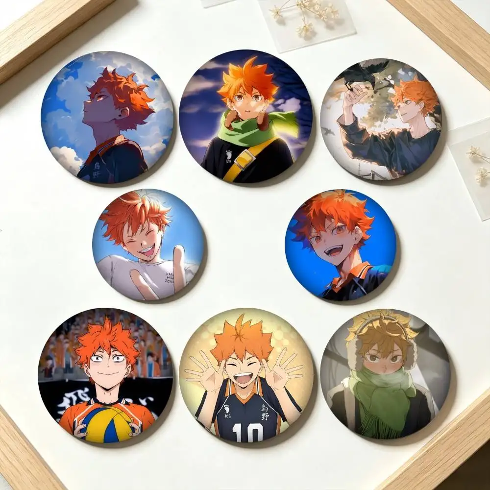 H-Haikyuu Hinata Shoyo Anime  25mm 32mm 44mm 58mm 75mm Brooches Badges Pins for Accessories Gift