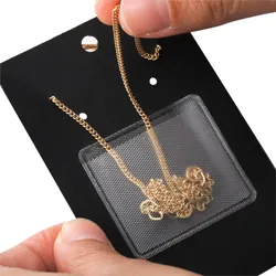 50pcs Necklace Chain Adhesive Pouch Self-Adhesive Pockets for Necklace Display Cards Clear Jewelry Bag Loose Supplies Holder