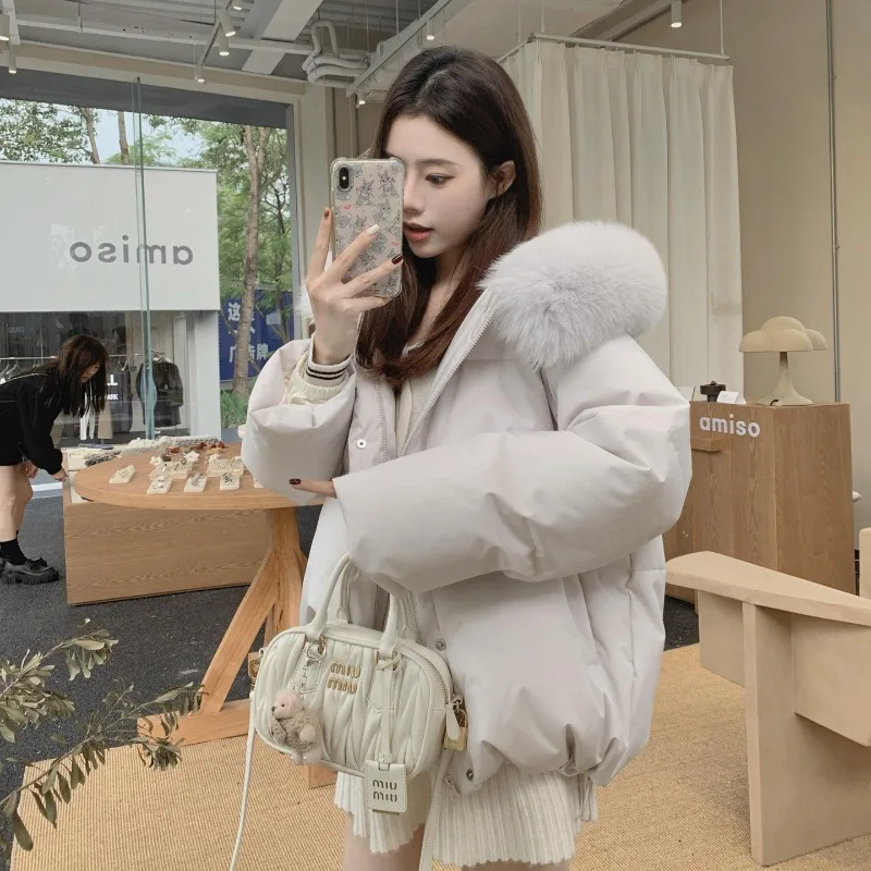 

Розовый короткий пуховик, женская зимняя одежда, новый стиль, маленькое стильное толстое хлопковое пальто, уникальное красивое стеганое пальто