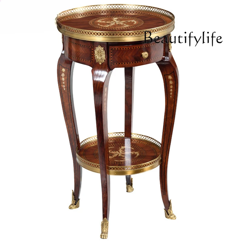 English living room flower stand mahogany furniture villa European flower several shells inlaid with drawers