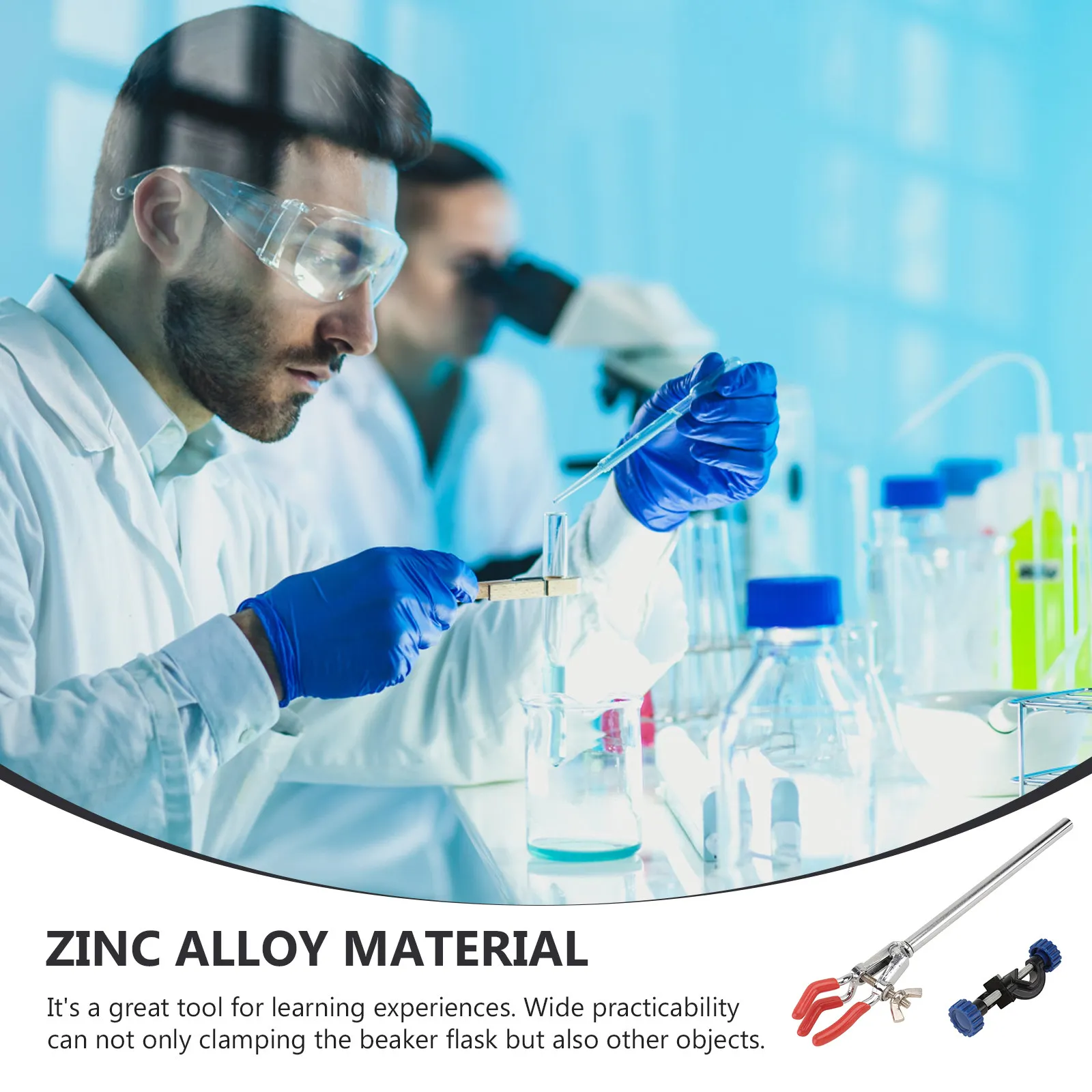 1 set Beaker Clamp Zinc Alloy Lab Stand Clamp Set For Flask Tube Clips Chemistry Experiment Equipment Laboratory Supplies