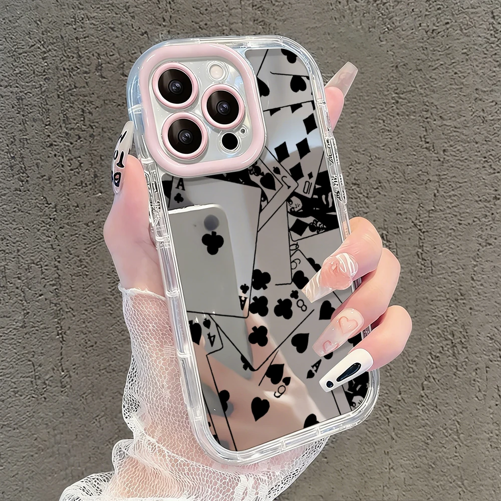 Kreative Herz-Graffiti Air Cushion Spiegel-Handyhülle für iPhone 17 15 14 16 Pro Max 13 12 11 Pro X XR XS 7 8 Plus 17Air Cover – Detail 11
