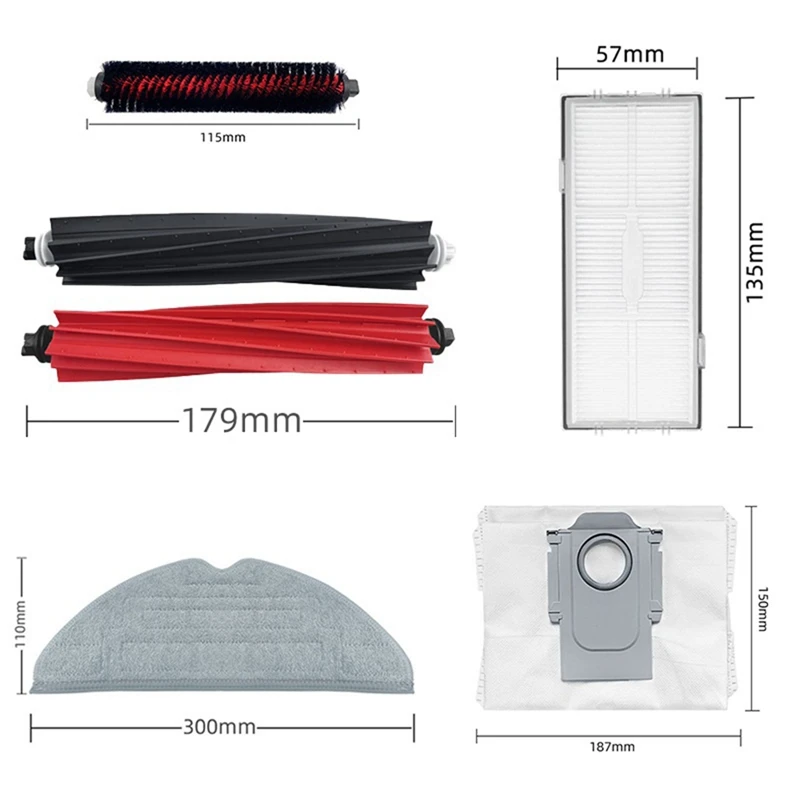 قطع غيار Roborock لـ S8 Pro Ultra ، فرشاة مكنسة كهربائية ، فرشاة تنظيف ، أكياس غبار ، فلاتر ، مناديل ، فرشاة جانبية