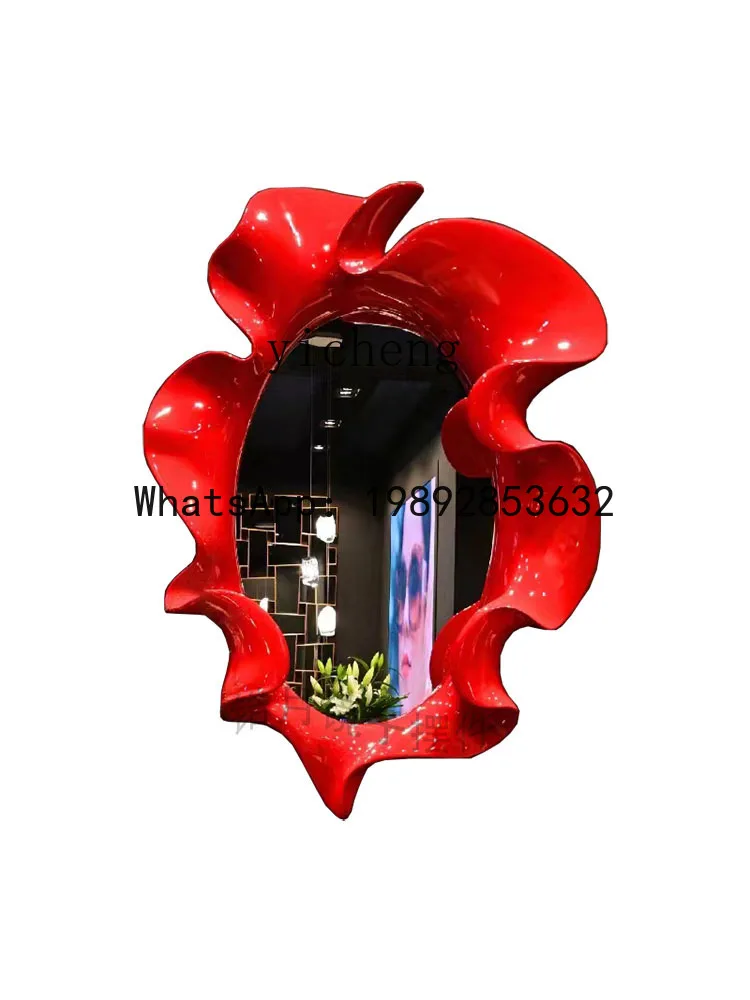 X4   light luxury fiberglass flower mirror bathroom entrance full-length mirror living room personalized makeup mirror