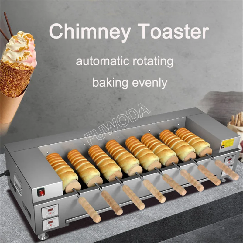 Donut Doughnut Ice-Cream Cone Maker Electric Chimney Cake Kurtos Kalacs Machine Hungary Trdelnik Chimney Bread Roll Machine