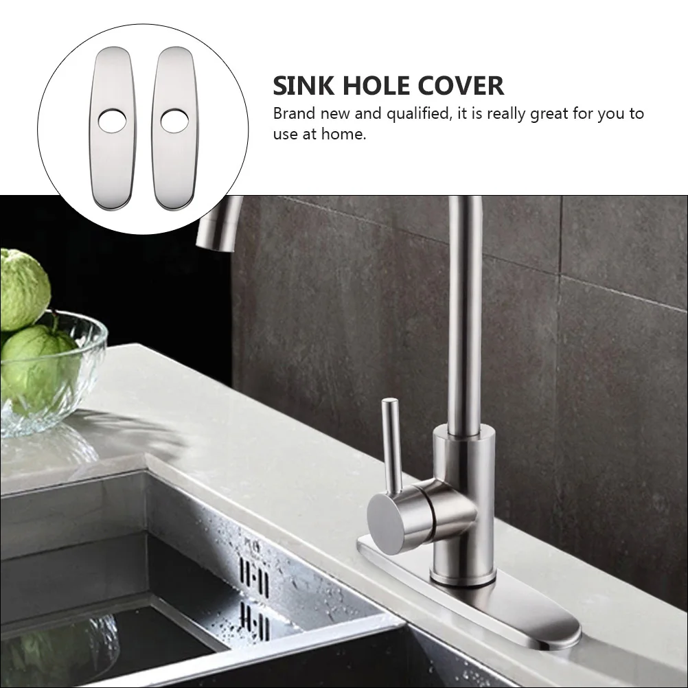 

2pcs Stainless Steel Faucet Plate Kitchen Sink Cover 8 Inch Electroplated Accessories Anti Corrosion Durable Kitchen Facilities