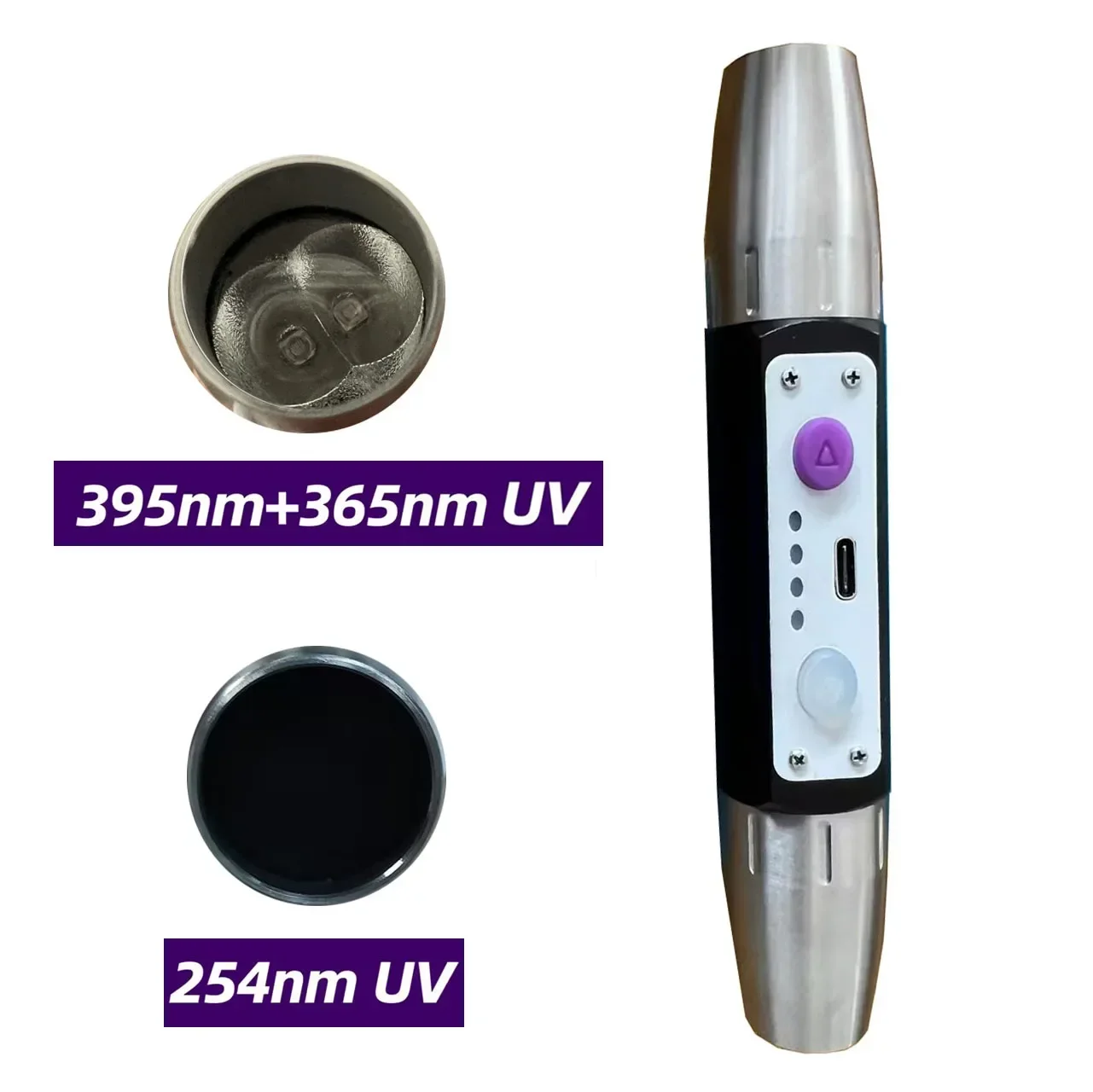 Longwave & Shortwave Laboratory UV Lamp 254nm 365nm 395nm UV Minerals Phosphor Detector Black light LED Ultraviolet Flashlight