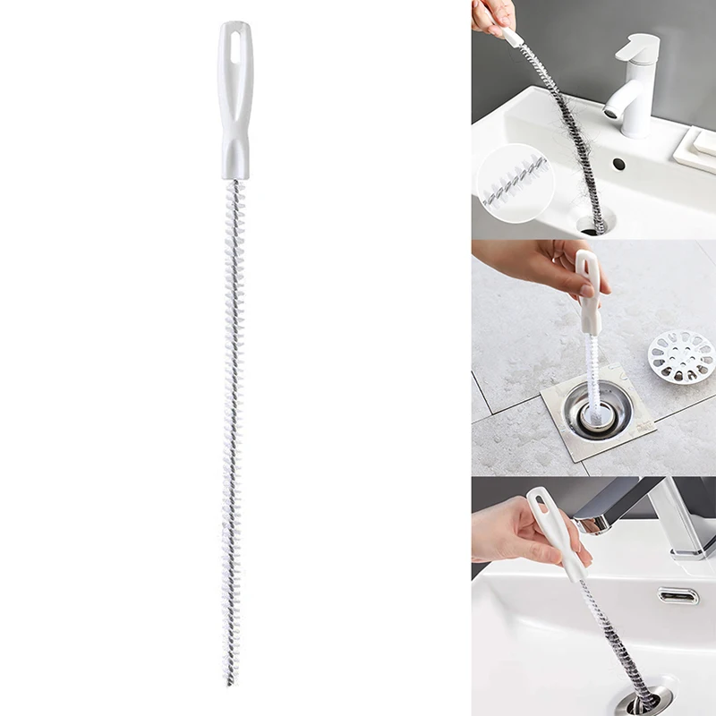 

Super Long Flexible Drain Cleaner Pipe Dredging Brush - Bathroom Hair Sewer Sink Cleaning Tool Clog Plug Hole Remover