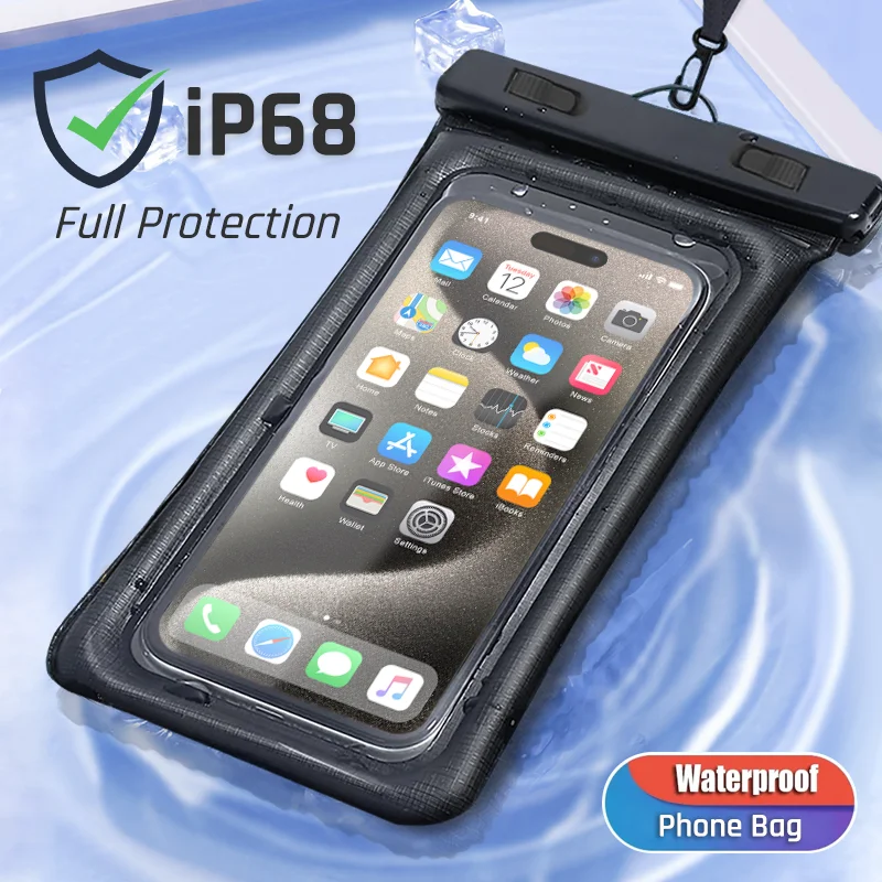 IP68 Waterproof Phone Cases For iPhone 15 14 13 12 11 Pro Max Samsung A54 S23 Ultra Redmi Note 12 Floating Airbag Swim Bag Cove