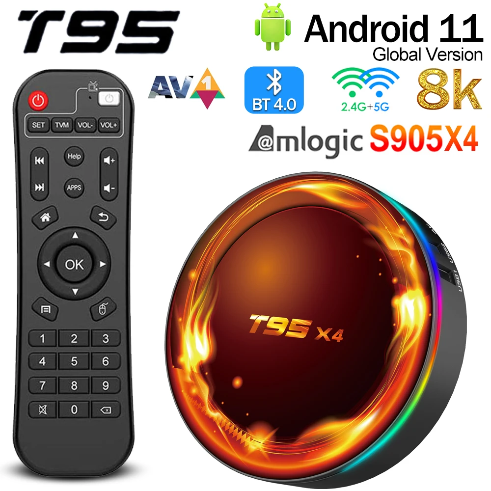 Originale T95 X4 Amlogic S905X4 T95X4 Smart TV Box Android 11 TV Box 32GB 64GB 8K HDR10 2.4G 5G WIFI BT4.0 Set Top Box