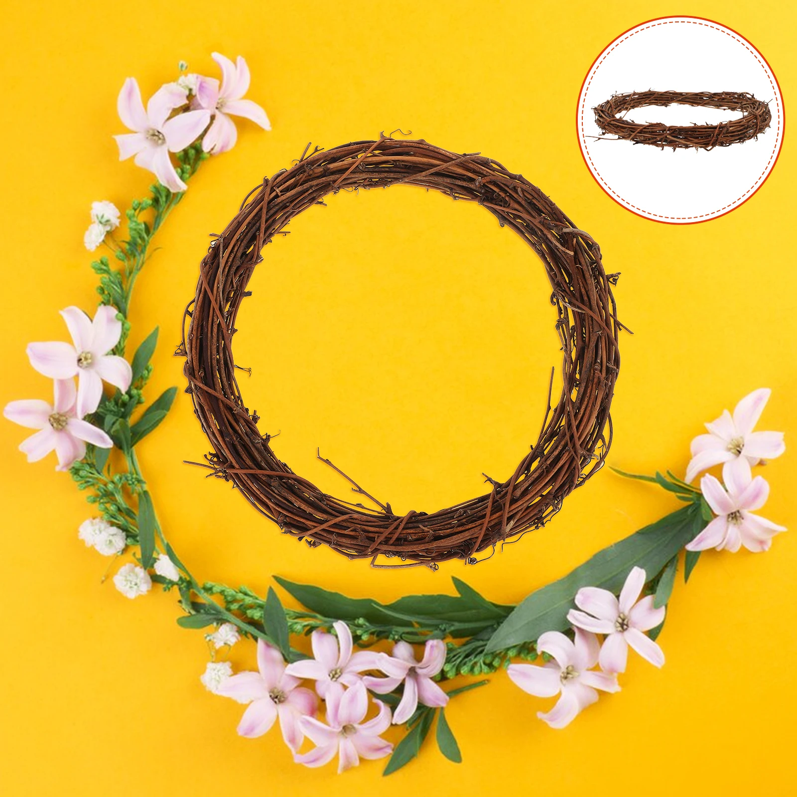

1pc Craft Floral Frame Home Decor Garland Weaving Ring For Crafts Photography Props Plain Small Wreaths Reusable Diy Rings