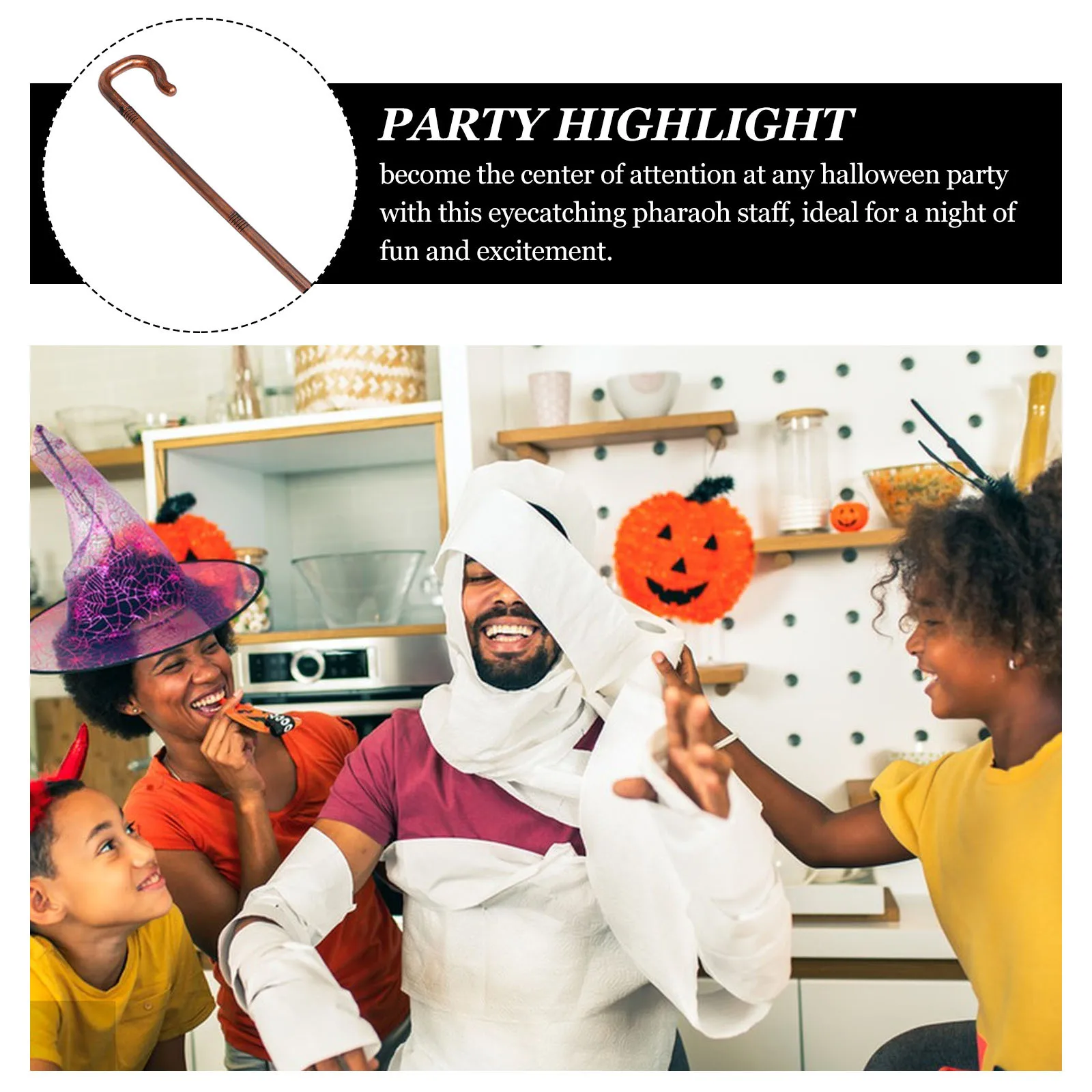 5pcs 5 Pack Walking Stick Halloween Party Decor Cosplay Cane Staff Prop Dance Accessory Costume Accessories Golden