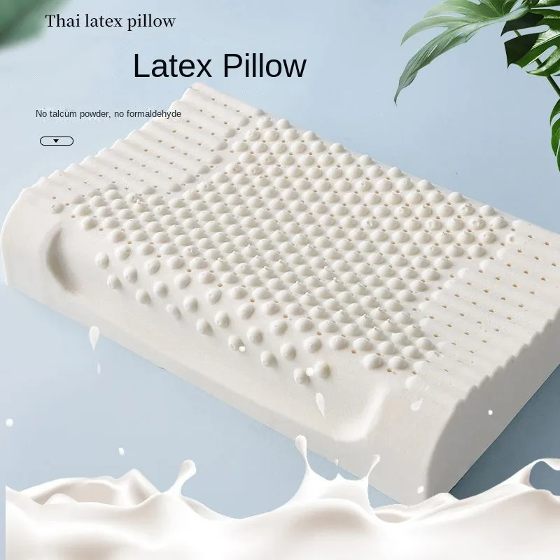 

Latex Pillow for Cervical Neck Protection Adult Sleep Aid Wave Massage Pillow Core Single Dormitory Children's Latex Pillow Core