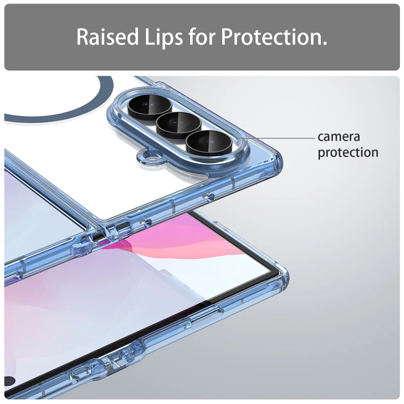 Case For Samsung Galaxy Z Fold 8 Ultra Magnetic Airbags Shockproof Hard PC + Soft TPU Non SlipTransparent Protective Phone Cover