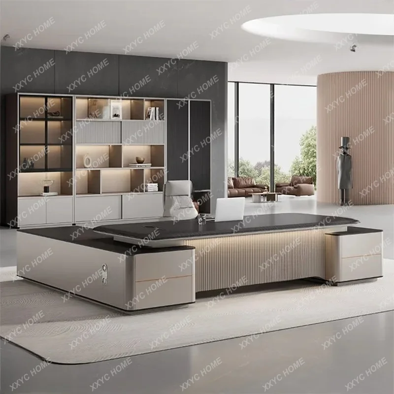 XXLuxury Executive Desk Simple Modern High-End Manager Office Table Set with Drawers